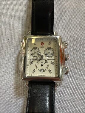 MICHELE DECO DIAMOND DIAL STAINLESS STEAL LADIES WATCH  MW06Z00A0040 0.05 CTTW